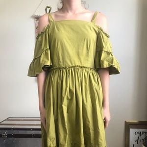 Green boutique tea length dress
